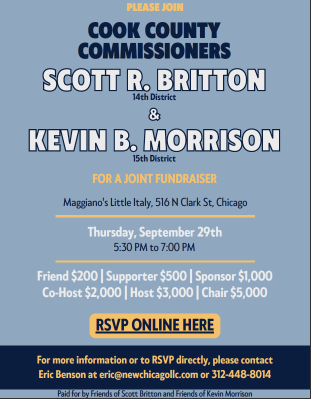 Fundraiser for Cook County Commissioners Scott Britton & Kevin Morrison