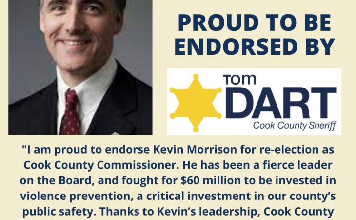 Endorsement Alert: Cook County Sheriff Tom Dart Endorses Kevin Morrison!
